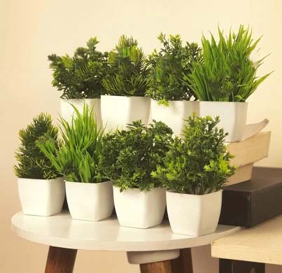 Potted Faux Decorative Grass Plant